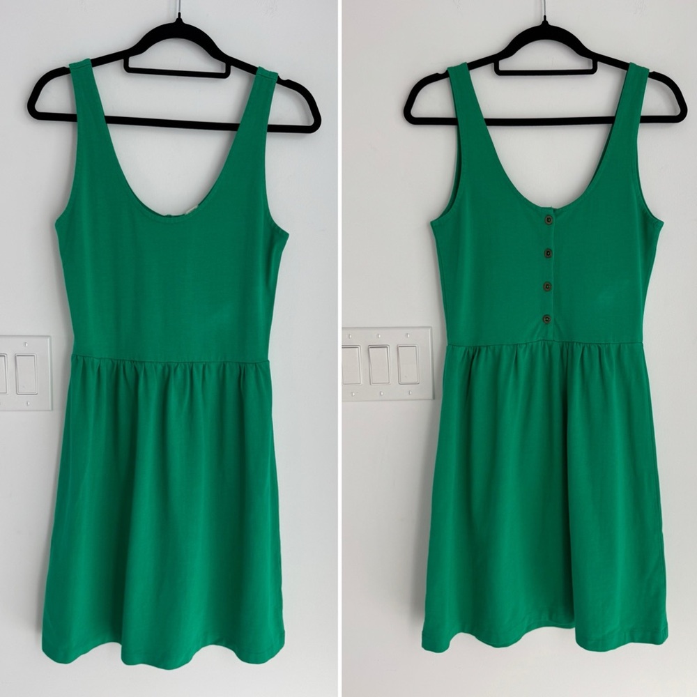 J crew factory sleeveless tank mini‎ dress in green Women’s size Small